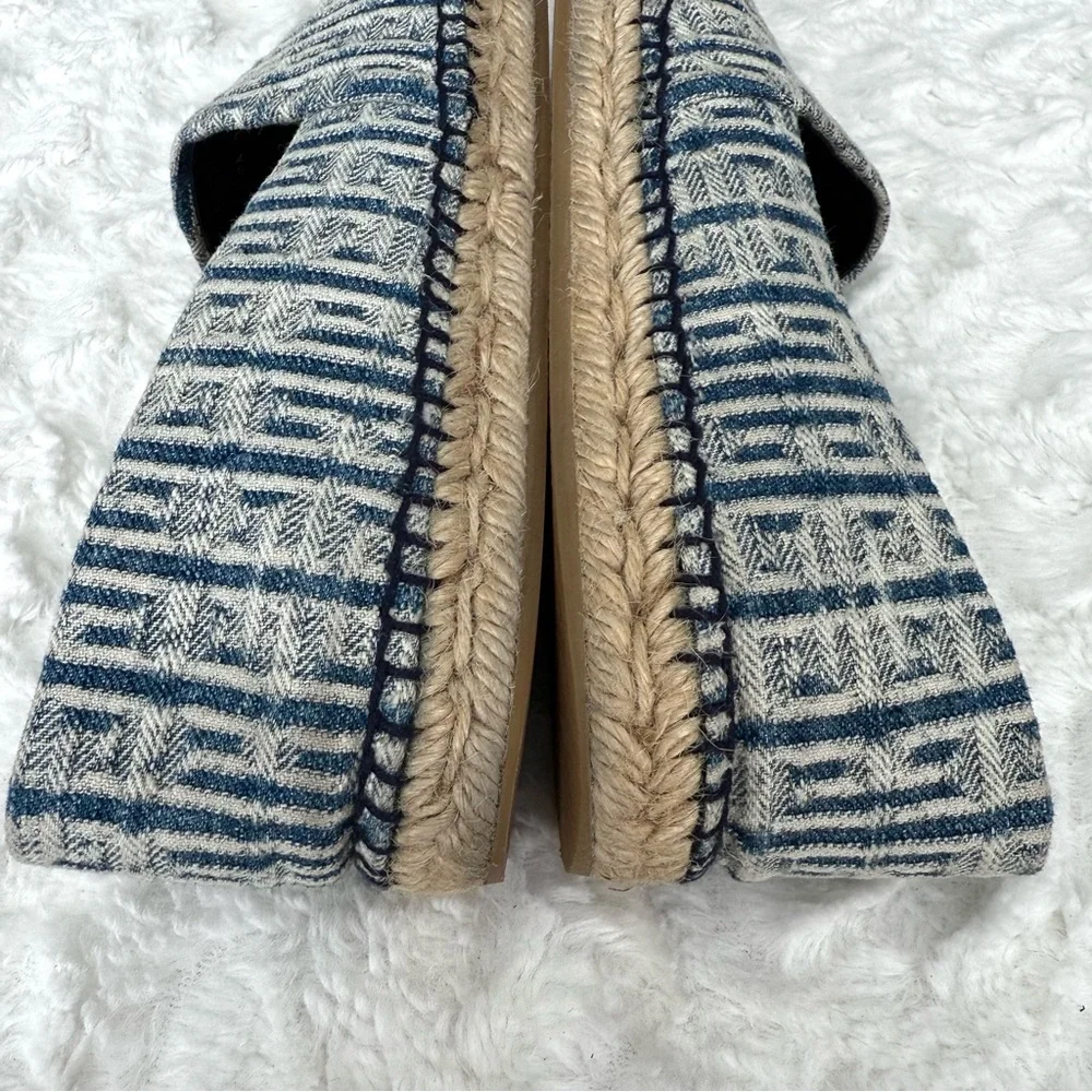Givenchy Logo 4G Jacquard Espadrilles Flats Denim Navy Blue